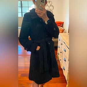 Women's Black Teddy Trench Coat Small